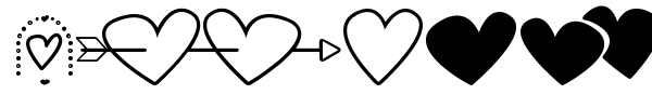 Hearts and flowers for valentines font preview